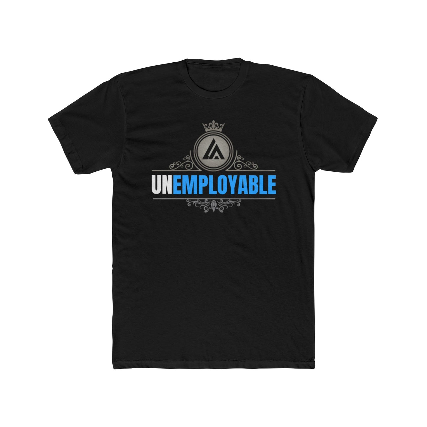 UNEMPLOYABLE blk/blue tee